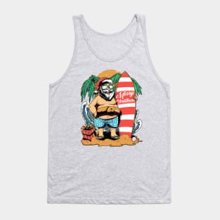 Vintage Beach Santa Tank Top